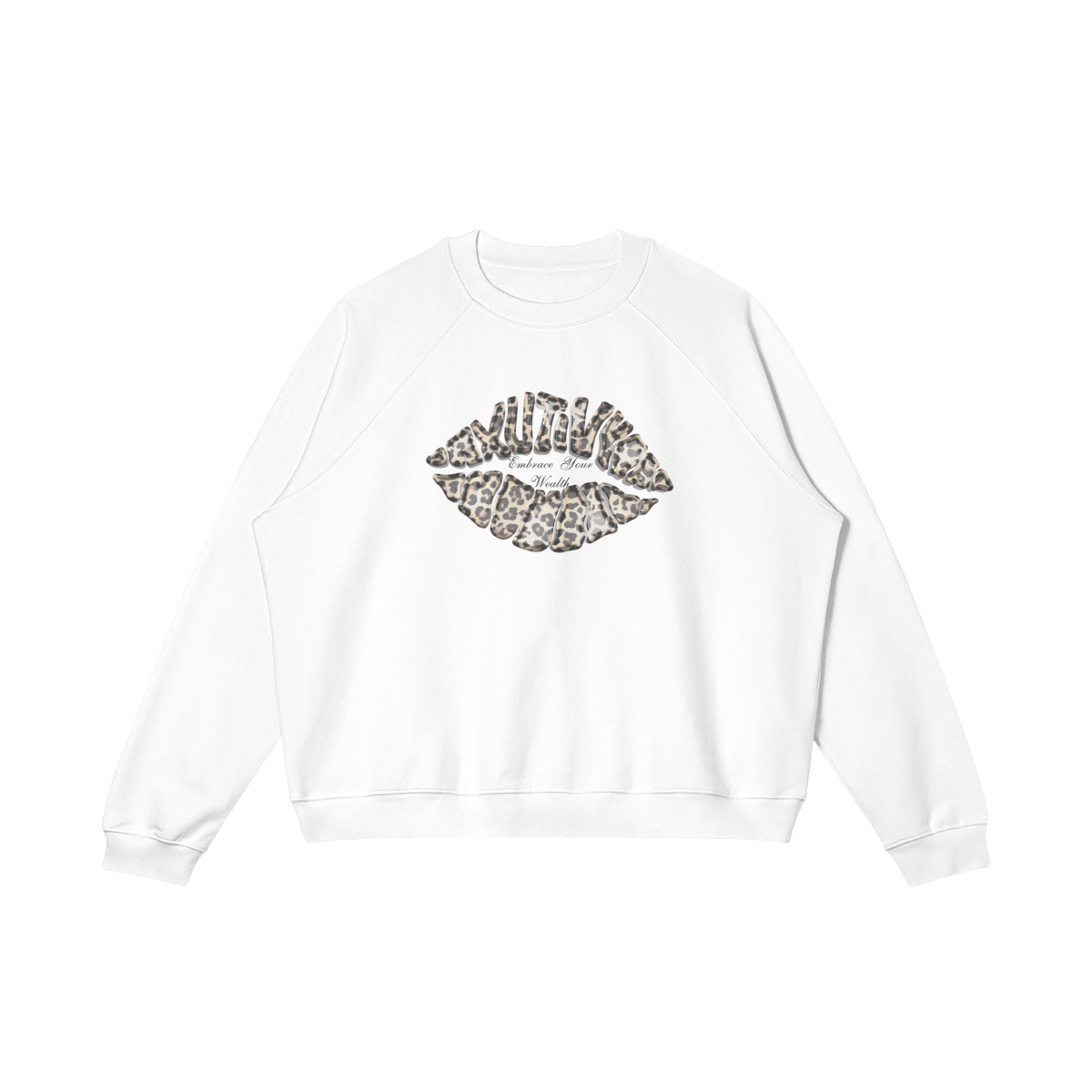 Sweat Kiss Leopard Blanc