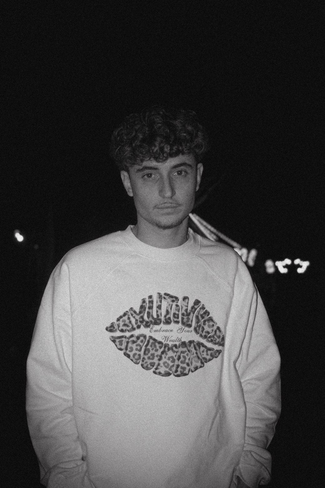 Sweat Kiss Leopard Blanc