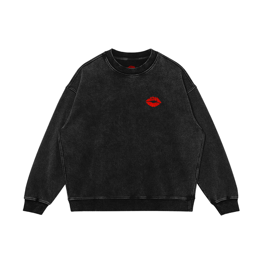 Sweat Lipstick noir délavé